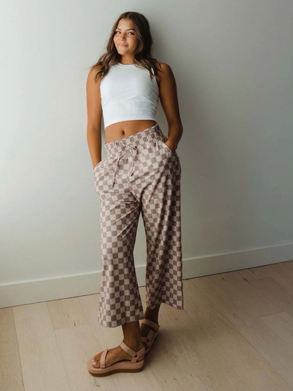 Albion Checkered Wide Leg Pants